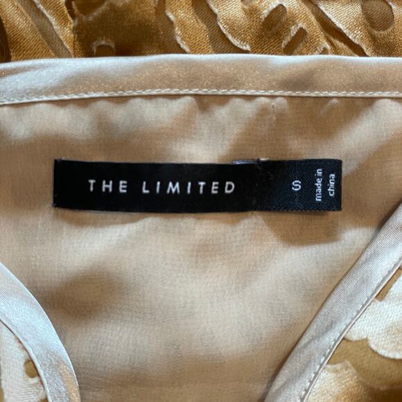 The Limited Y2K Silk Blend Cami Womens Small Gold Empire Waist Babydoll Top Tank - Picture 5 of 8